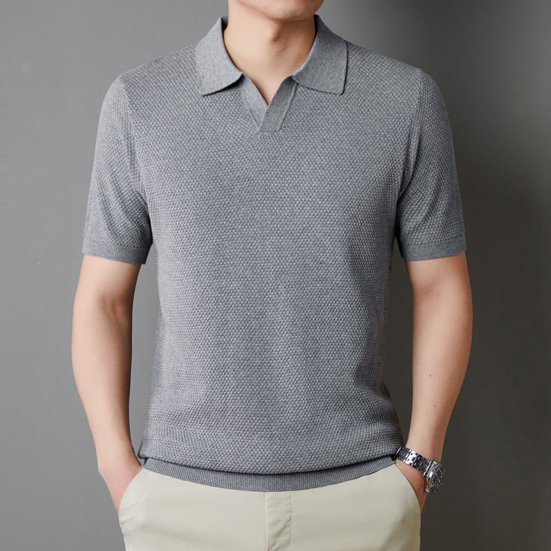 V-neck breathable short-sleeve shirt
