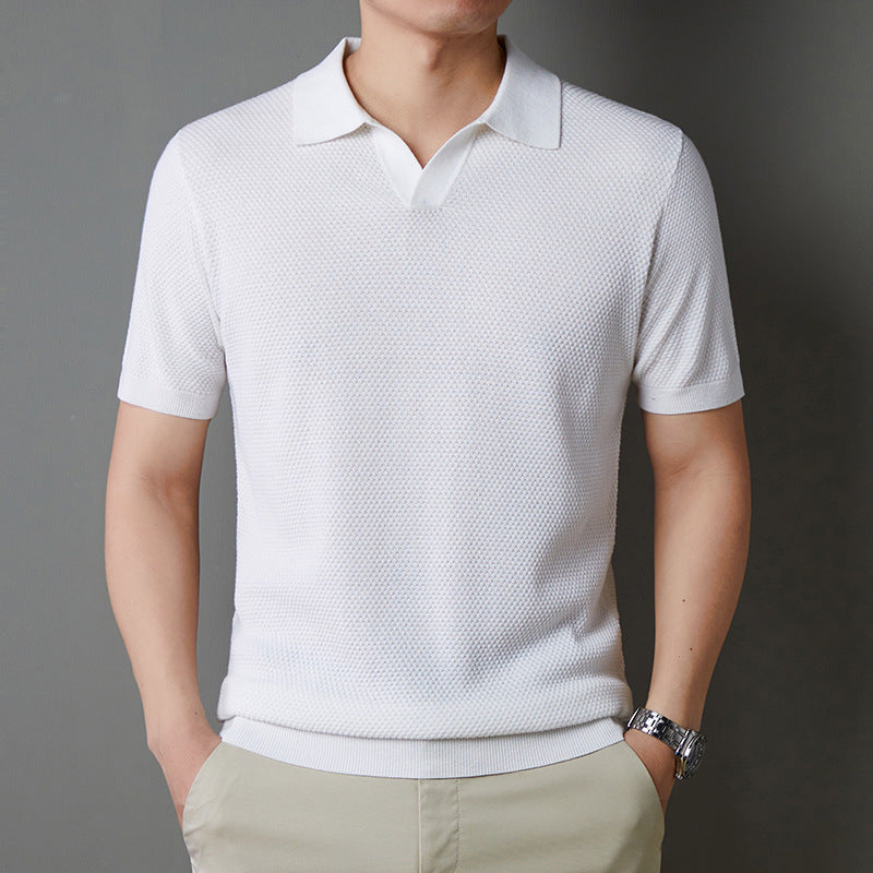 V-neck breathable short-sleeve shirt
