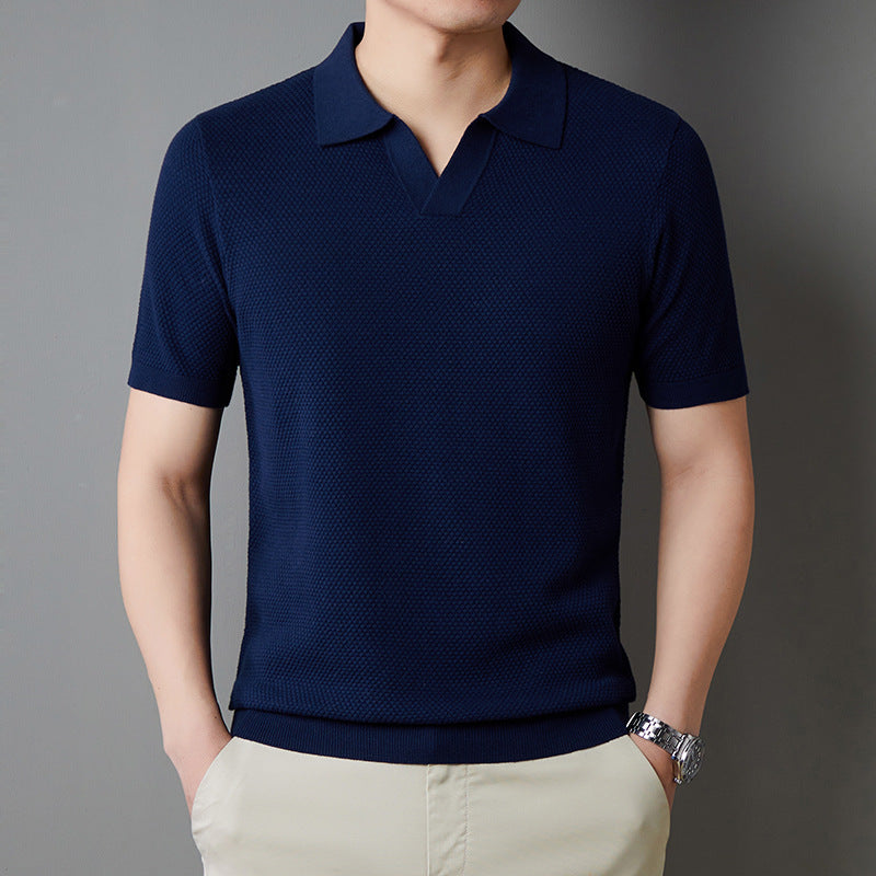 V-neck breathable short-sleeve shirt
