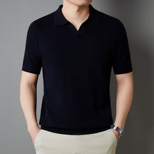 V-neck breathable short-sleeve shirt