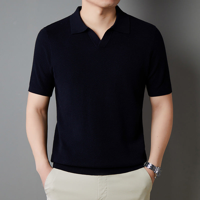 V-neck breathable short-sleeve shirt