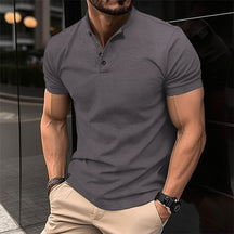 Men's casual T-shirt with buttons