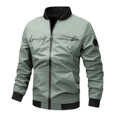 Men's Regular Fit Letter Embroidered Zip-Up Pilot Jacket