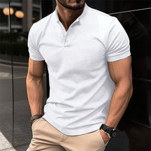 Men's casual T-shirt with buttons