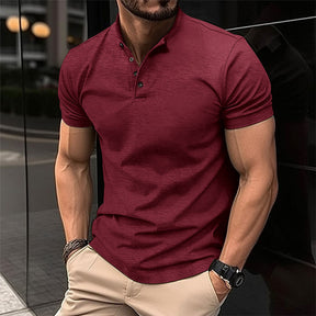 Men's casual T-shirt with buttons