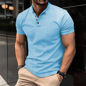 Men's casual T-shirt with buttons