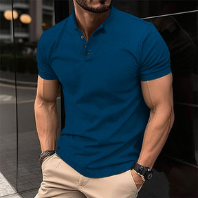Men's casual T-shirt with buttons