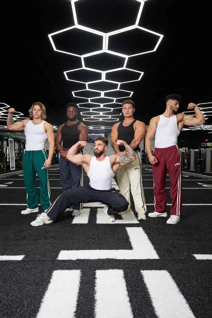 Men's double-strip stitching printed sweatpants