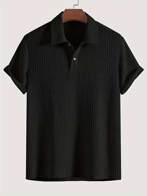 Men's Plain Jacquard Knit Polo Shirt