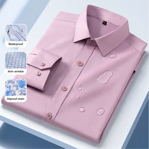 Anti-wrinkle, waterproof, oil-resistant, and stain-resistant long-sleeve shirt