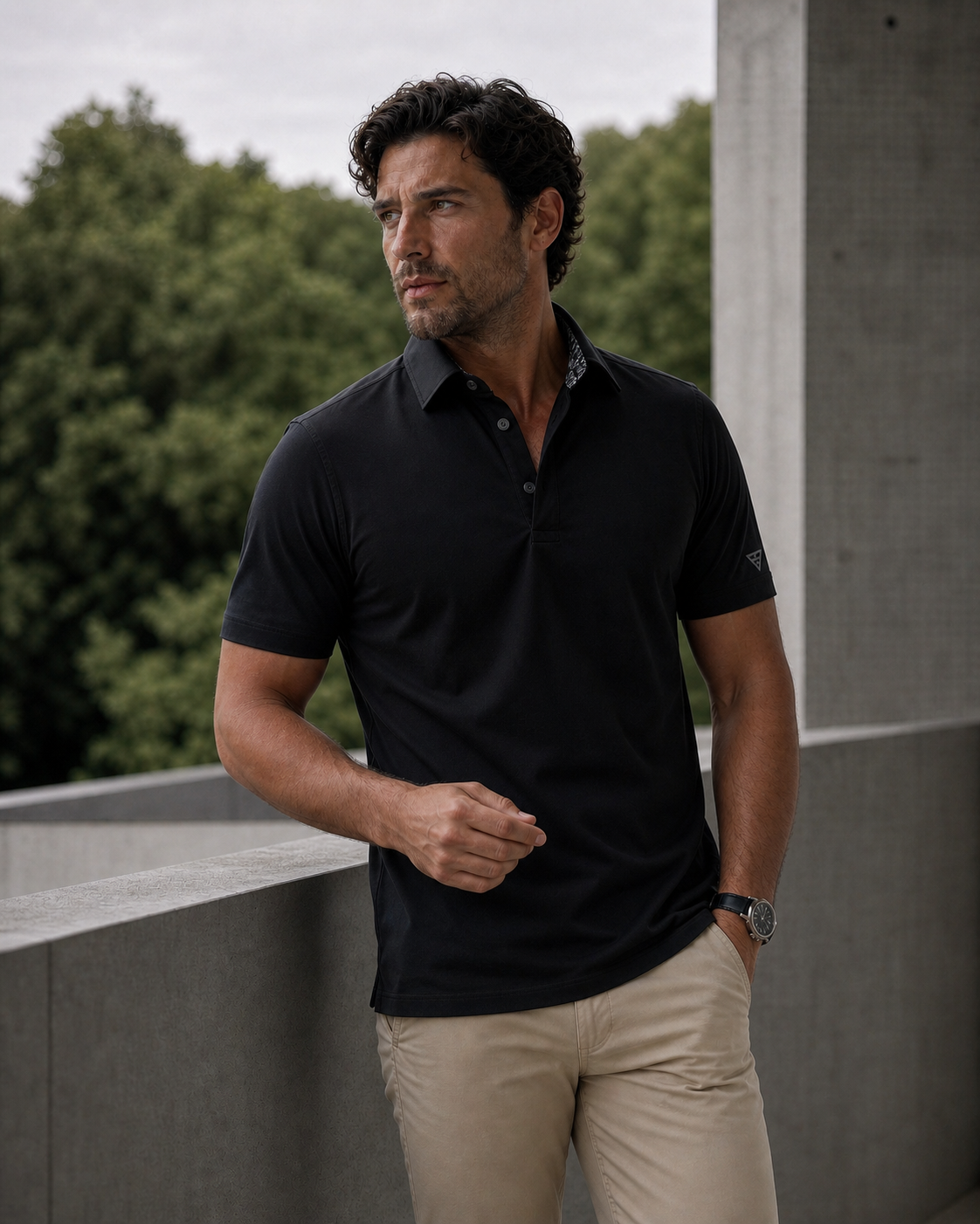 The "Clubhouse" Tech-Knit Polo | 4-Way Stretch & Zero-Iron