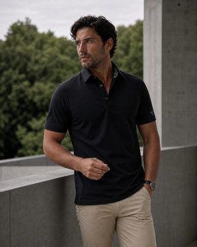 The "Clubhouse" Tech-Knit Polo | 4-Way Stretch & Zero-Iron