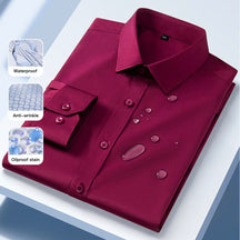 Anti-wrinkle, waterproof, oil-resistant, and stain-resistant long-sleeve shirt