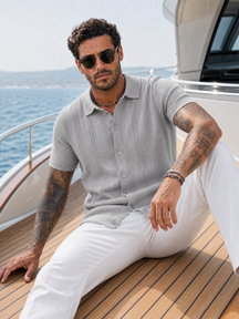 The "Riviera" Textured Polo | Ice-Silk Breathable Knit