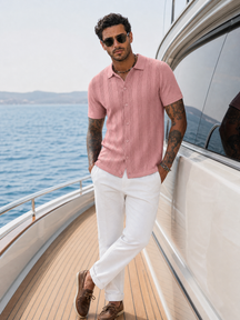The "Riviera" Textured Polo | Ice-Silk Breathable Knit