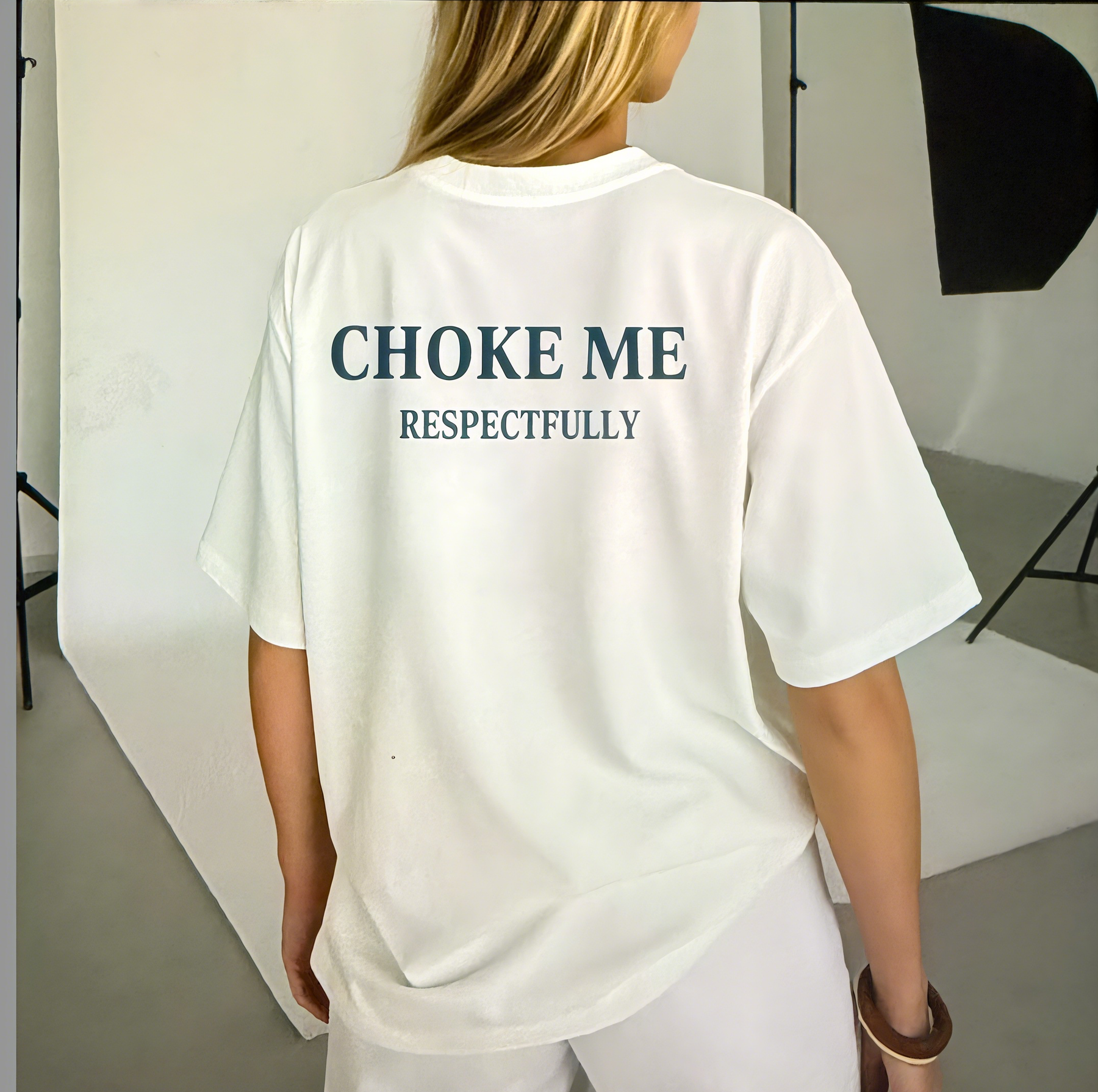 CHOKE ME RESPECTFULLY Print Short Sleeve T-shirt