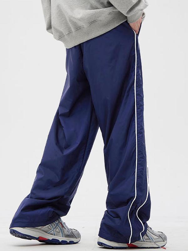 Streetwear Athleisure Loose Pocket Striped Trousers