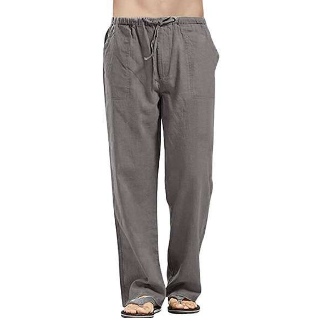 COOFANDY New York Fashion Week Linen Yoga Elastic Beach Vacation Pants Cotton Fabric Bottom Breathable Drawstring Light Loose Comfort Fit Adjustable Summer Trouser