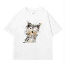 Scribble Puppy Print Short Sleeve T-shirt